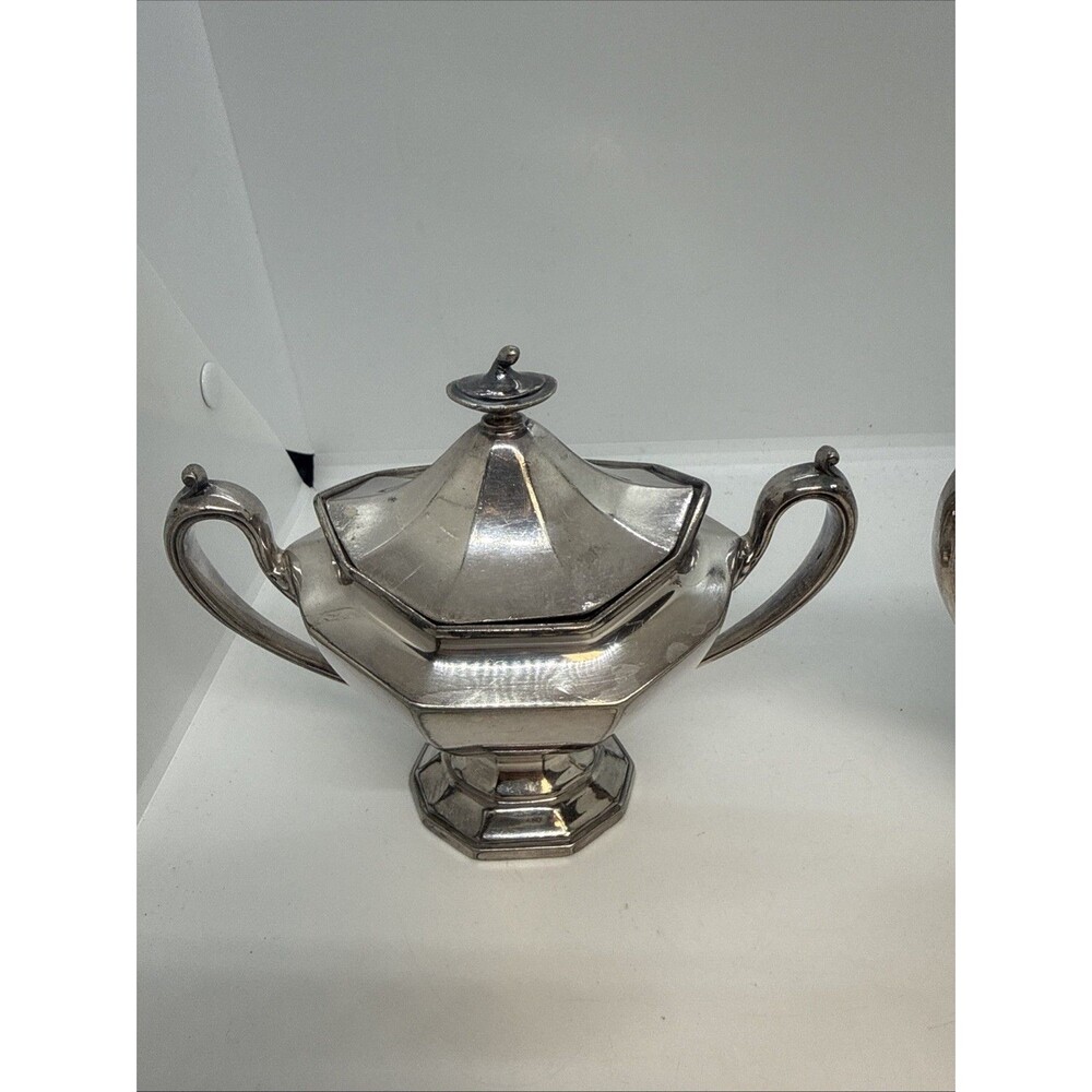 Reed and Barton SilverPlate Creamer and Sugar Bowl #75 - Picture 2 of 10